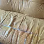 Solid oak leather 3 seater sofas with drawers