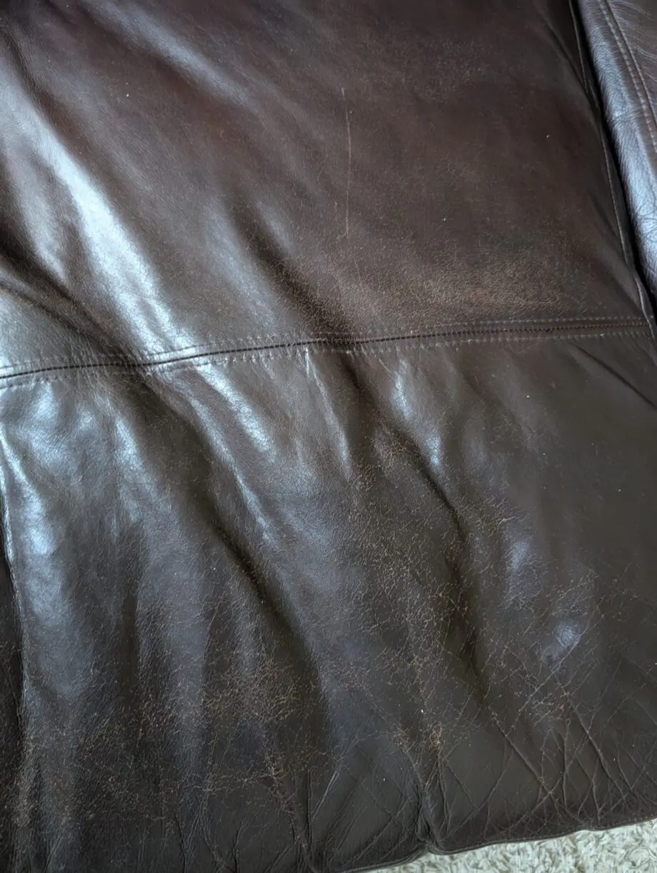 Brown leather 4 seater sofa and 2 chairs