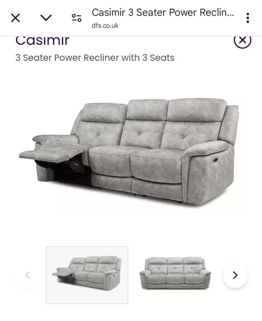 DFS 3+2 power recliner sofa.