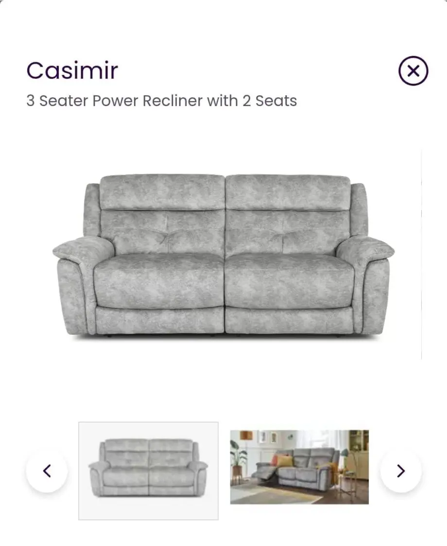 DFS 3+2 power recliner sofa.