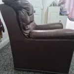 Brown leathet single seater sofa