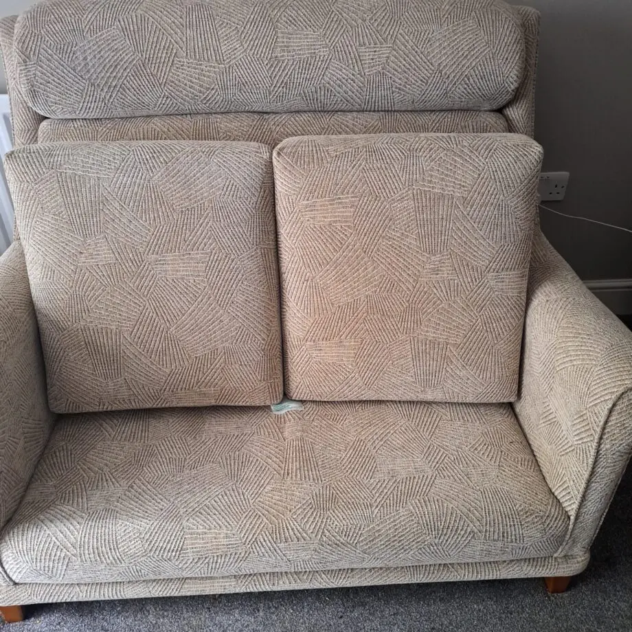 2 seater sofa and 2 chairs with matching footstool