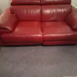 Burgundy red leather sofasone