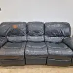 HARVEY Leather sofa with recliners, Charcoal = 3 seater + 2 seater
