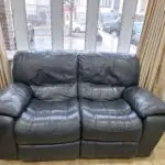 HARVEY Leather sofa with recliners, Charcoal = 3 seater + 2 seater