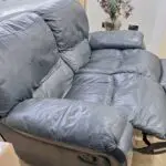 HARVEY Leather sofa with recliners, Charcoal = 3 seater + 2 seater