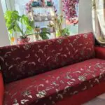 2 Red vibrant sofa beds.