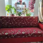 2 Red vibrant sofa beds.