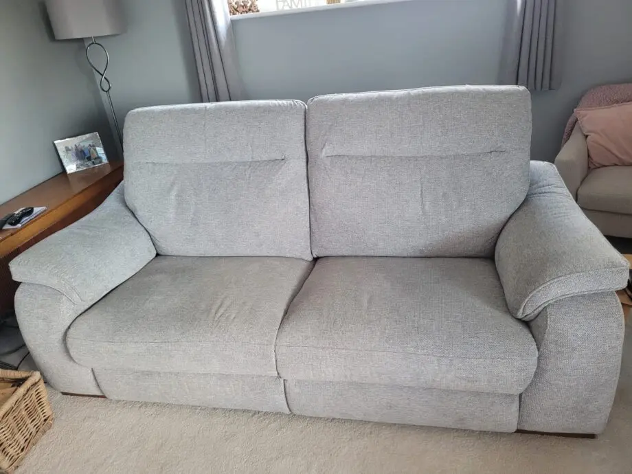 Grey reclining sofa's