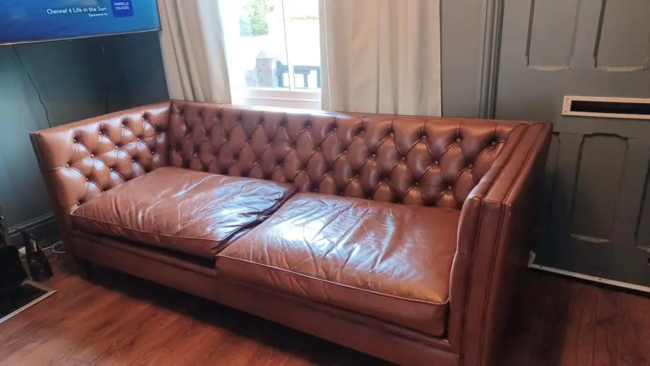 Vintage Leather Buttoned Back 3 Seater Sofa
