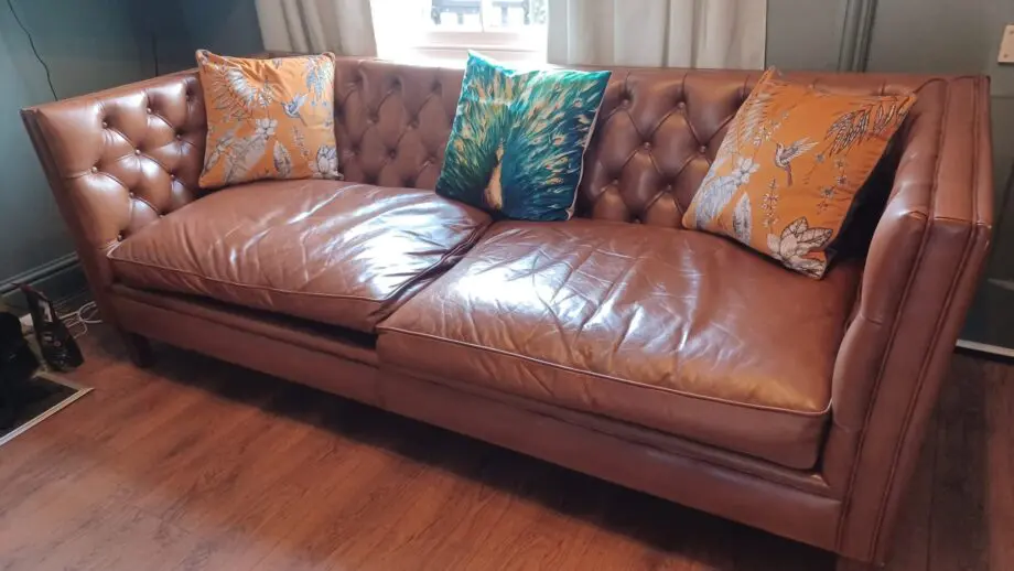 Vintage Leather Buttoned Back 3 Seater Sofa