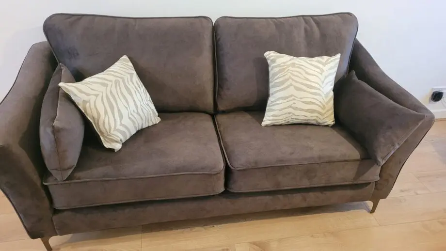 Sage green sofa set with cushions