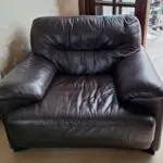 Brown Italian leather sofa and 2 chairs