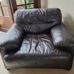 Brown Italian leather sofa and 2 chairs