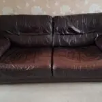 Brown Italian leather sofa and 2 chairs