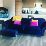 Bespoke blue velvet chesterfield