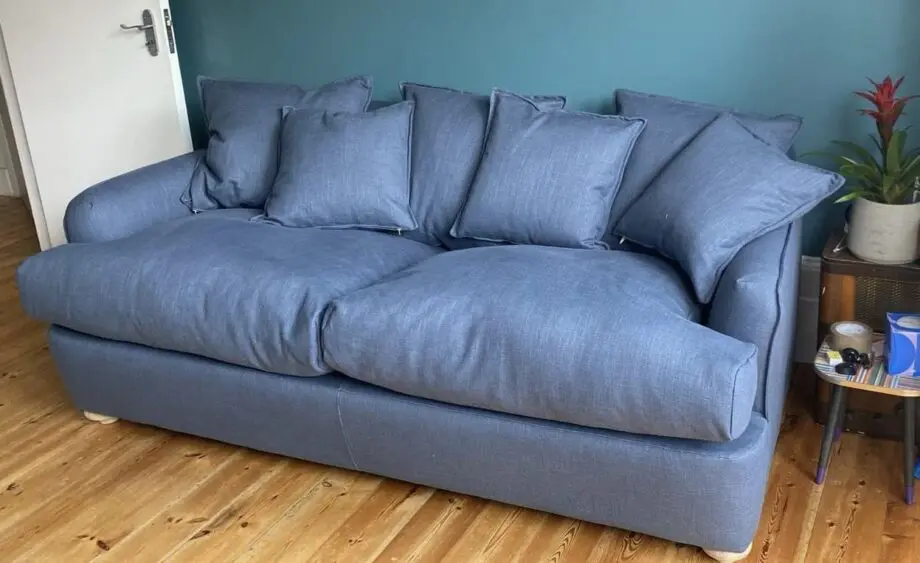 Blue /Grey Loaf Sofa Bed with sprung mattress