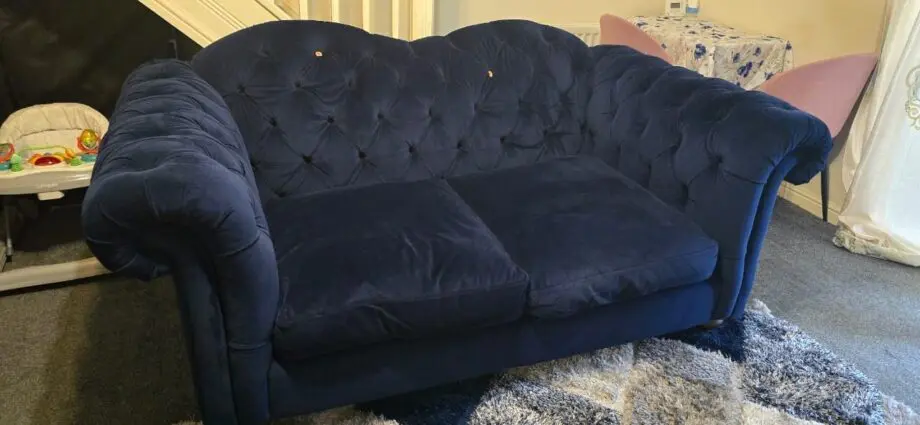 Windsor velvet 2 seater sofa blue
