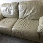 Cream leather sofa