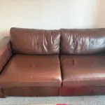 2 seater sofa leather brown colour
