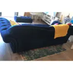 Bespoke blue velvet chesterfield