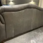 DFS grey leather 3 seater sofa