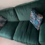 Brand new DFS sofas for sale premium quality barley used in a excellent condition gorgeous green sofas and 1 seater sofa which is brown with a little green table of the set
