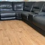 Harvey’s Hedgemoor Modular Black Corner Sofa with 2x Electric Recliners, storage and cup holders