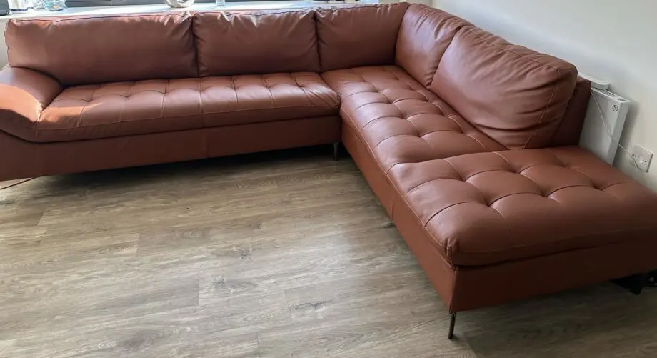 DFS Campania Left Hand Facing Arm Open End Corner Sofa In Cinnamon
