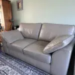 Next Stamford silver grey leather sofa