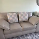 Next Stamford silver grey leather sofa