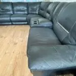 Harvey’s Hedgemoor Modular Black Corner Sofa with 2x Electric Recliners, storage and cup holders