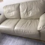 Cream leather sofa