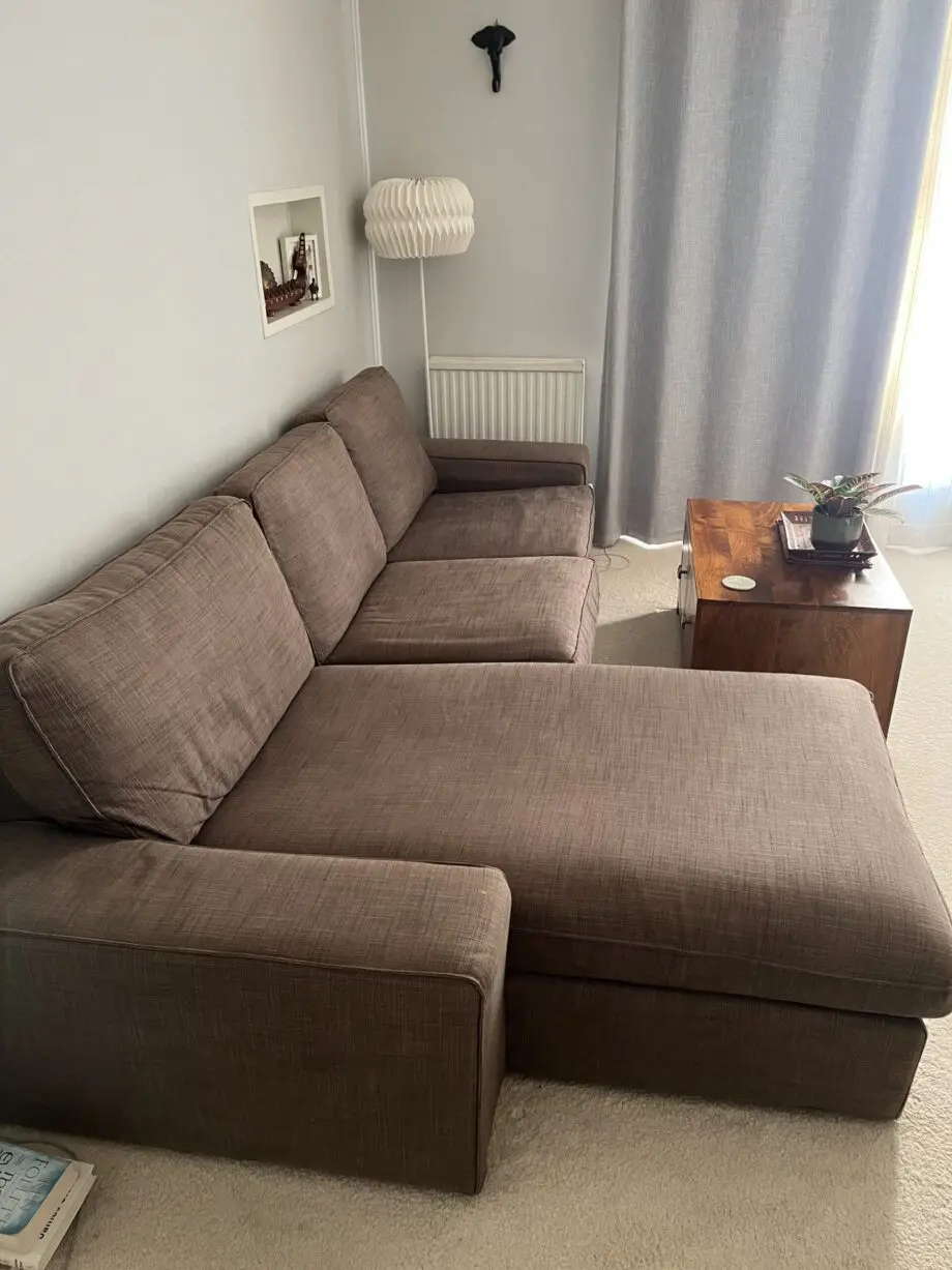 IKEA L-shape beige/brown sofa
