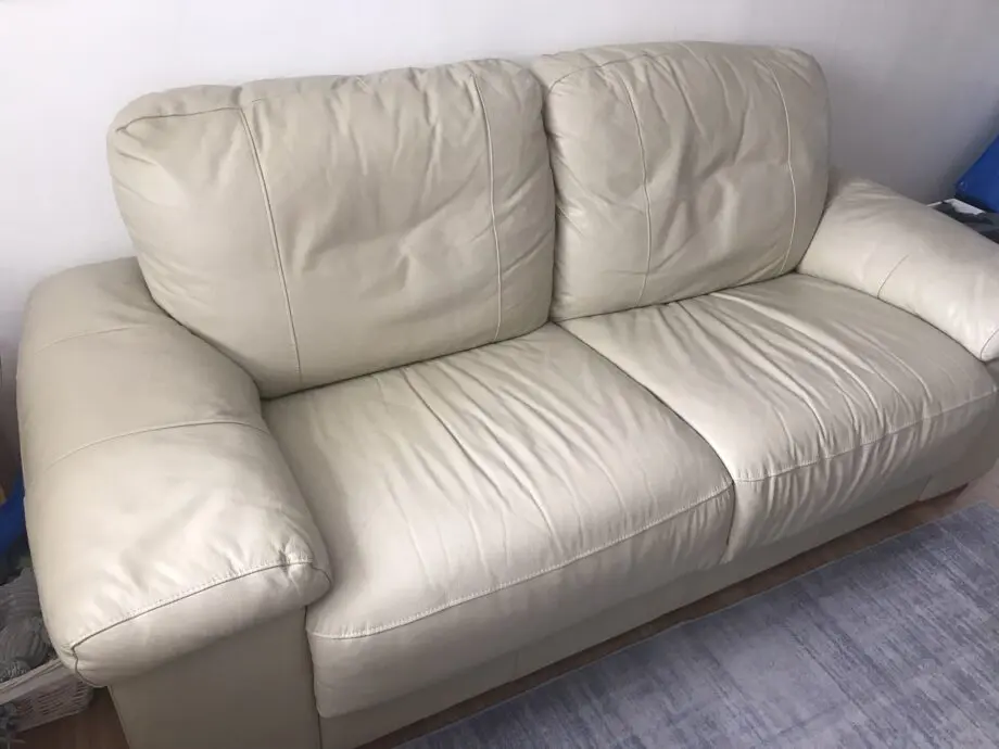 Cream leather sofa