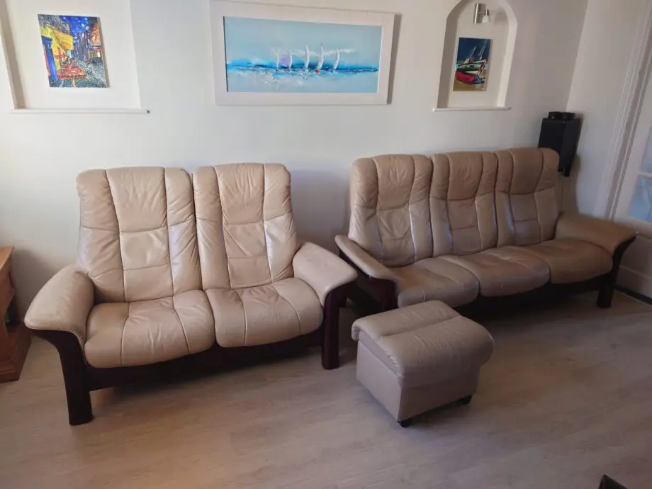 Stressless® “Windsor” Two and Three Seater Sofas with Matching Ottoman