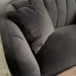 TOV Furniture two seater black suede sofa with gold legs