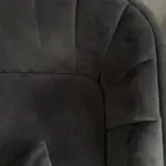TOV Furniture two seater black suede sofa with gold legs