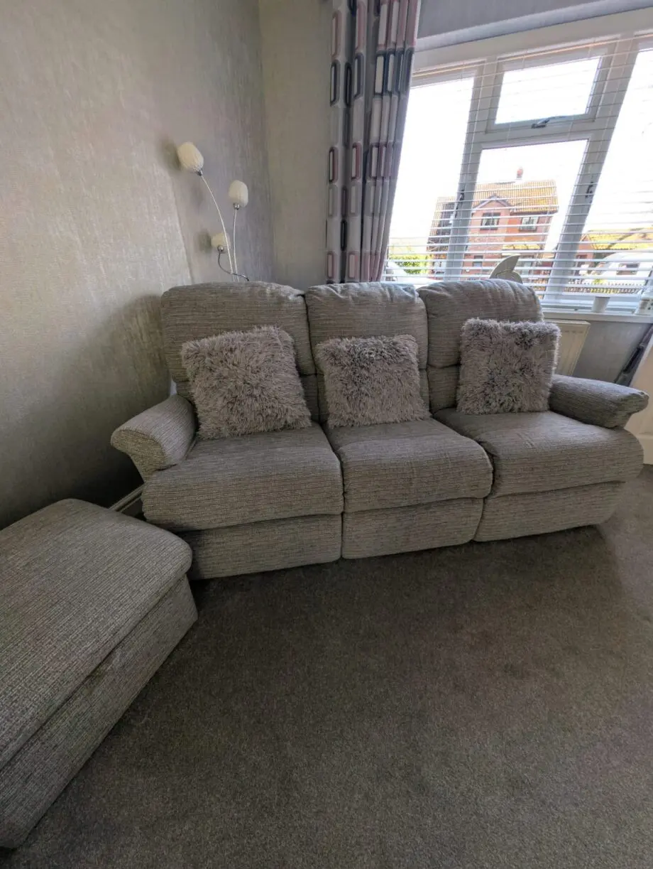 2 & 3 Sherborne Nevada sofas in Tuscany Grey with foot stool