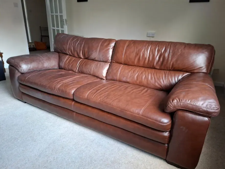 Brown Leather Sofa and matching chair