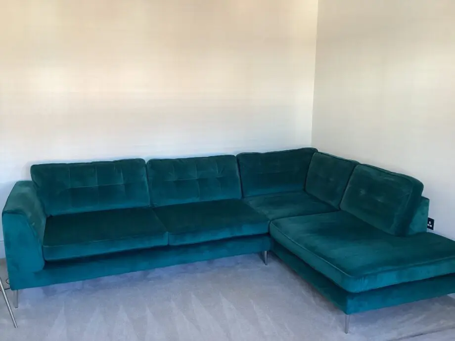 Barker and Stonehouse Velvet corner sofa