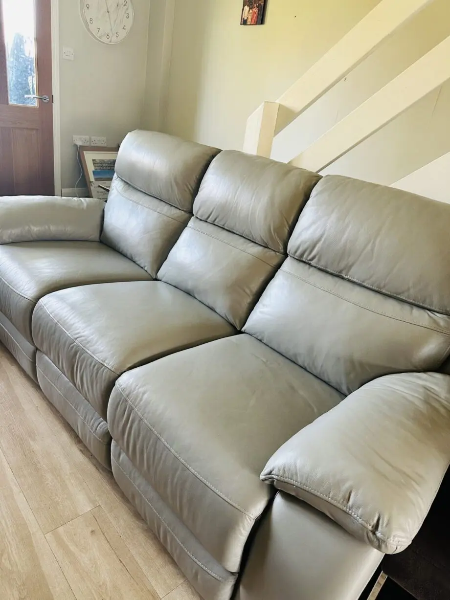 2 Emerald Green Leather Recliner 3 Seater And 1 Coffee colour 3 seater Leather Recliner