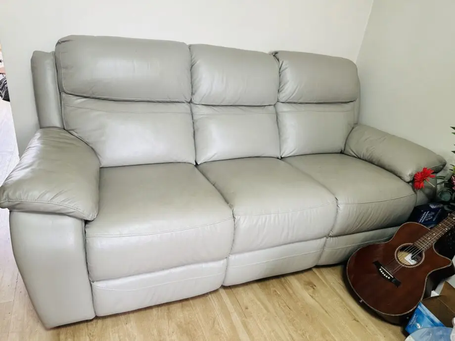 2 Emerald Green Leather Recliner 3 Seater And 1 Coffee colour 3 seater Leather Recliner