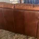 Brown leather sofa