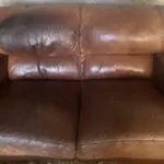 Brown leather sofa