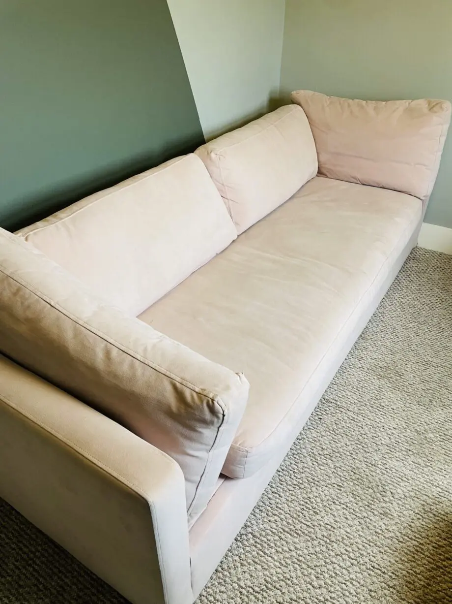 Swoon Pale pink velvet 3 seater sofa bed