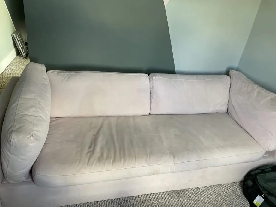 Swoon Pale pink velvet 3 seater sofa bed