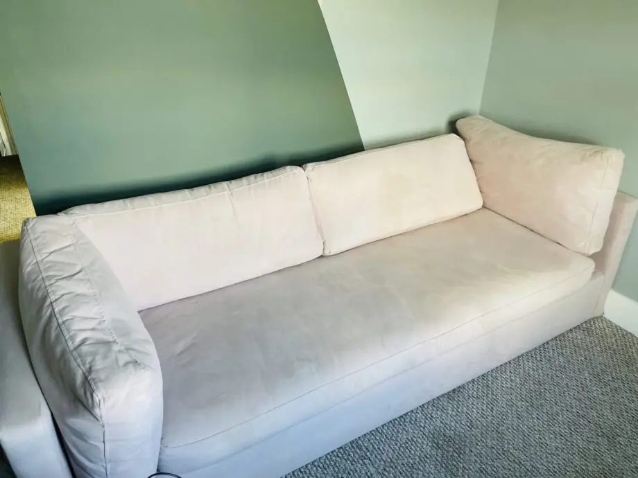 Swoon Pale pink velvet 3 seater sofa bed