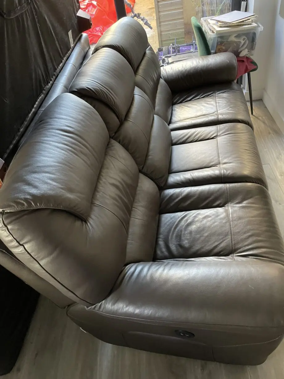 SCS - 3 seater sofa - power double recliner in mocha brown VGC