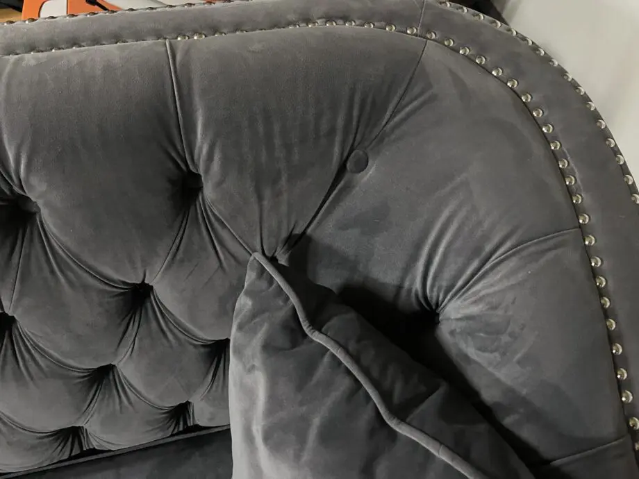 Tk max grey velvet feel three seater sofa